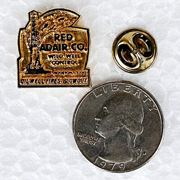 VTG Red Adair Wild Well Control Gold Color Hat/Jacket/Lapel Pin - Picture 3 of 8